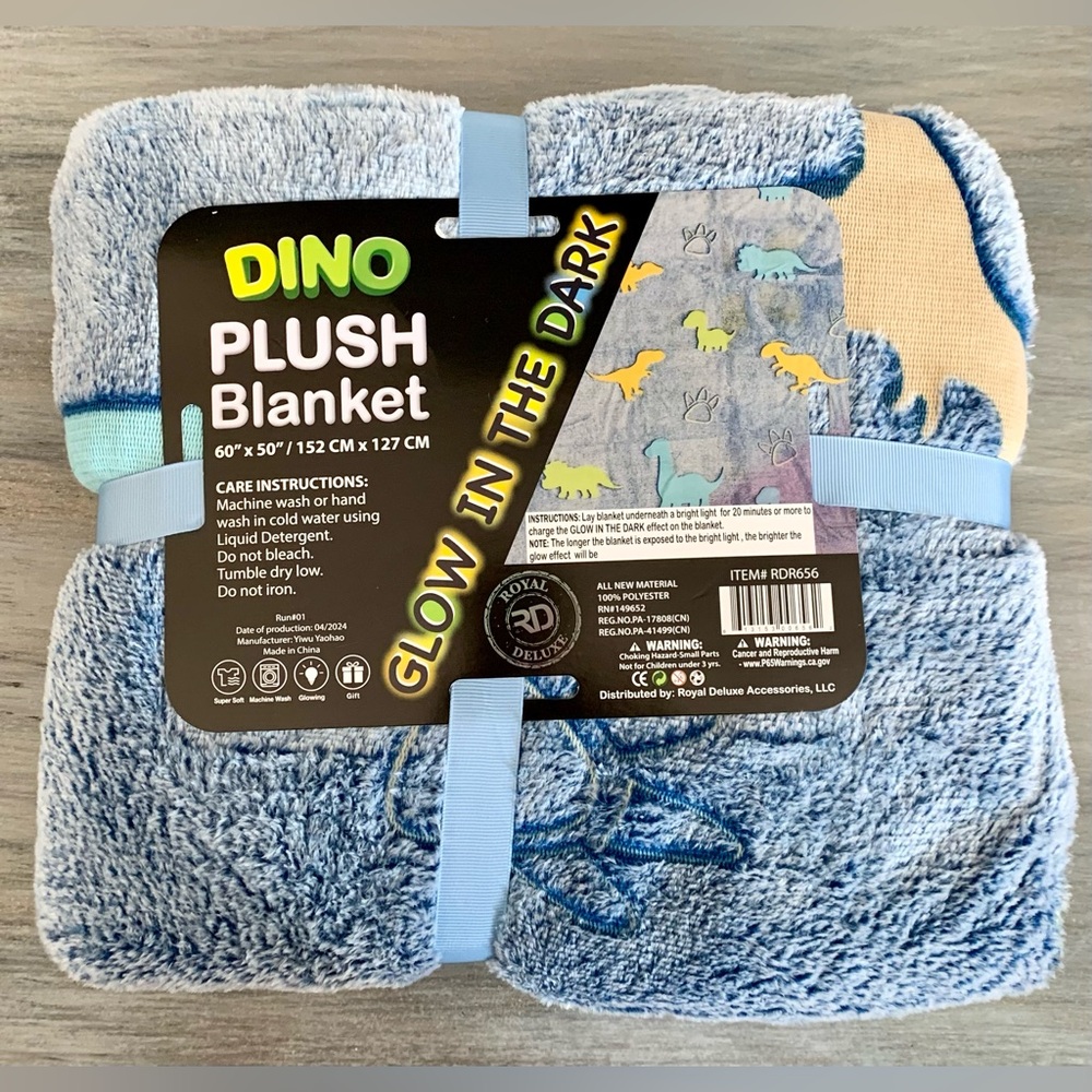 Glow in the Dark Blanket dinosaur blanket throw blanket gift kids blanket